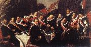HALS, Frans Banquet of the Officers of the St George Civic Guard (detail) af oil painting artist